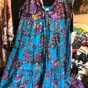 Suzy Shier Large Blue/Purple Floral Maxidress